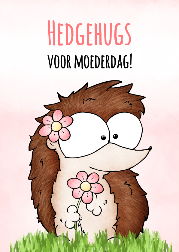 Moederdag kaarten - Moederdagkaart egeltje hedgehugs voor Moederdag