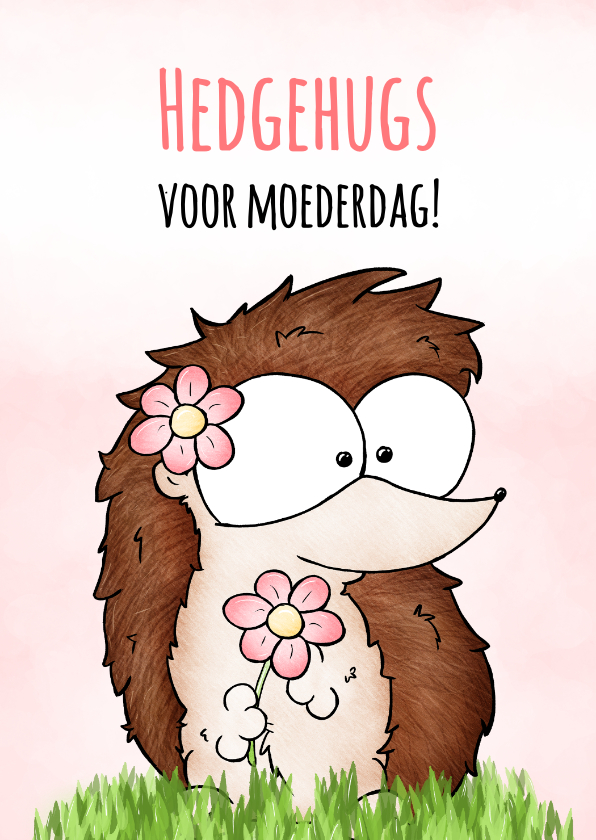 Moederdag kaarten - Moederdagkaart egeltje hedgehugs voor Moederdag