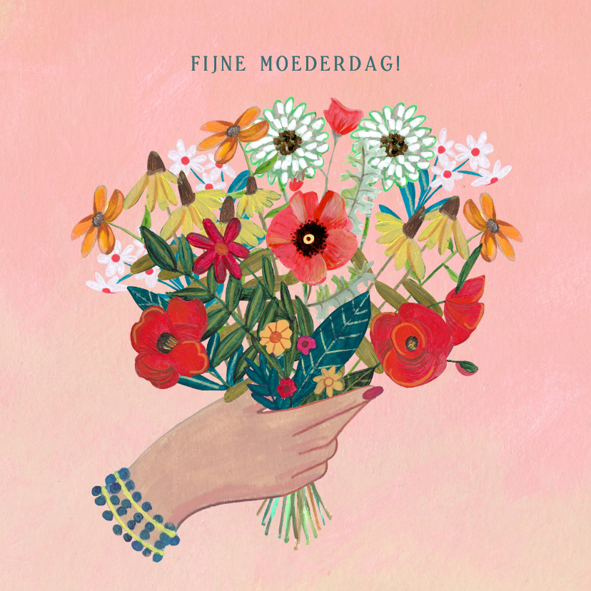 Moederdag kaarten - Moederdagkaart, fijne moederdag boeket
