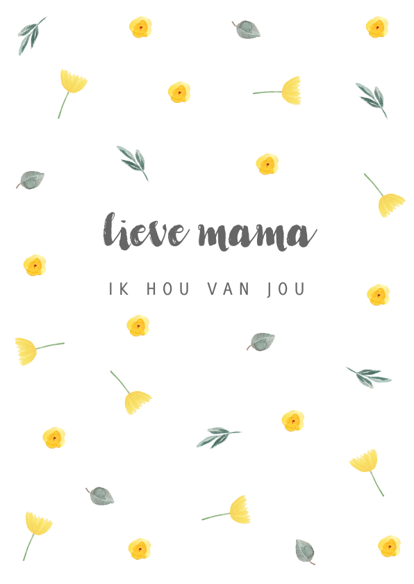 Moederdagkaart gele bloemetjes - Moederdag kaarten Moederdag kaarten - Moederdagkaart gele bloemetjes
