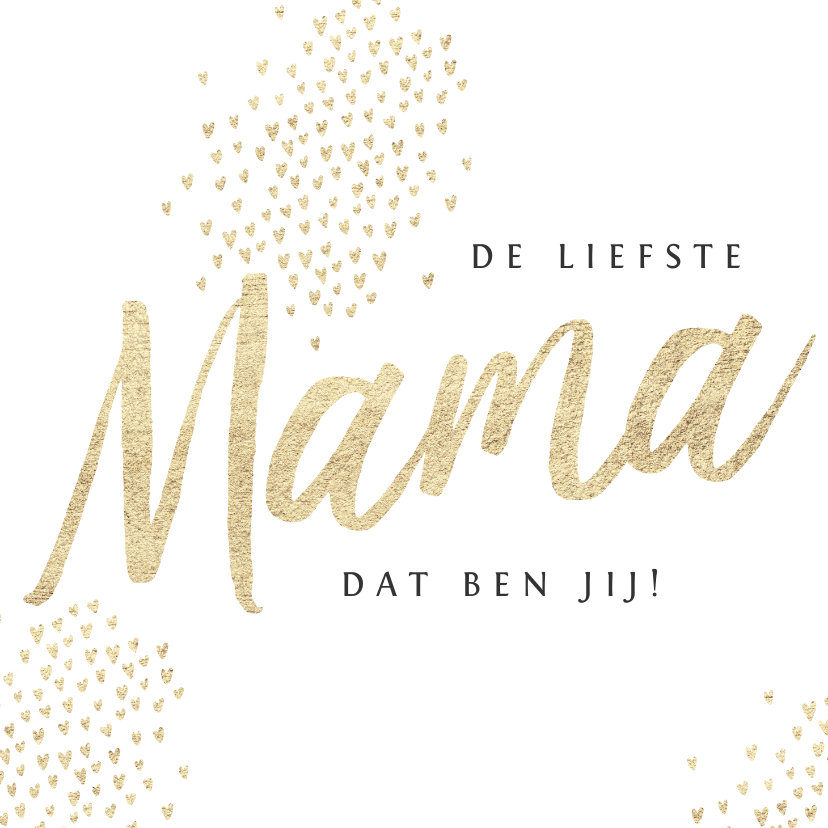 Moederdag kaarten - Moederdagkaart goud mama hartjes foto's stijlvol