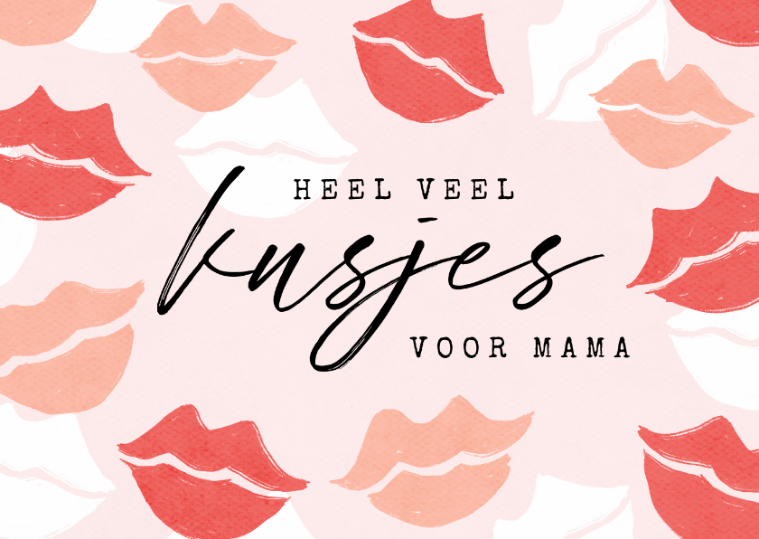 Moederdag kaarten - Moederdagkaart kusjes voor mama foto roze