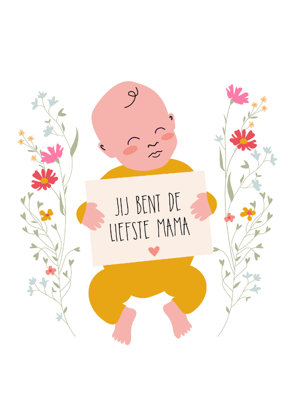Moederdagkaart met baby - Moederdag kaarten Moederdag kaarten - Moederdagkaart met baby