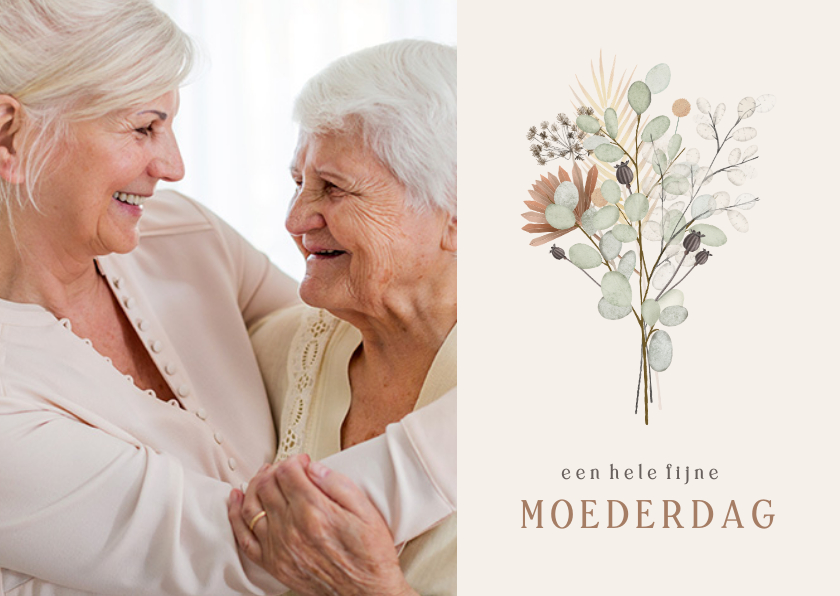 Moederdagkaart met boeket bloemen en eigen foto - Moederdag kaarten Moederdag kaarten - Moederdagkaart met boeket bloemen en eigen foto