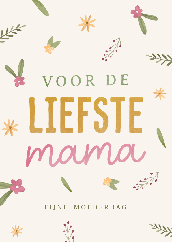 Moederdag kaarten - Moederdagkaart met fris bloemenpatroon
