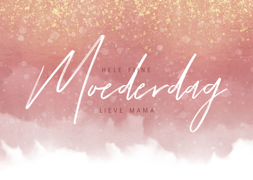 Moederdagkaart met waterverf, gouden spetters en typografie - Moederdag kaarten Moederdag kaarten - Moederdagkaart met waterverf, gouden spetters en typografie