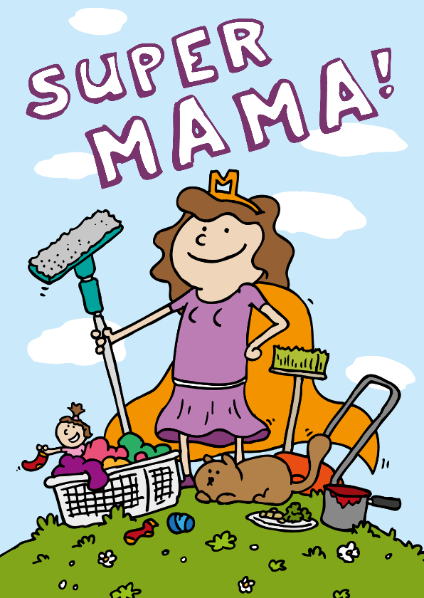 Moederdag kaarten - Moederdagkaart superheld mama!