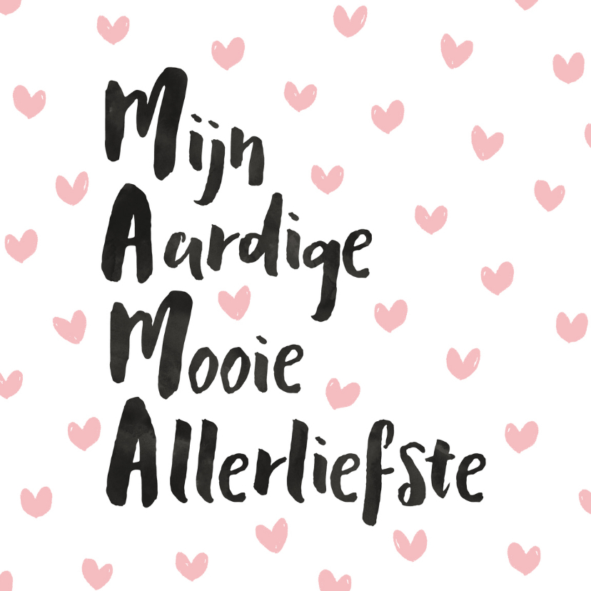 Moederdagkaart tekst en hartjes - Moederdag kaarten Moederdag kaarten - Moederdagkaart tekst en hartjes