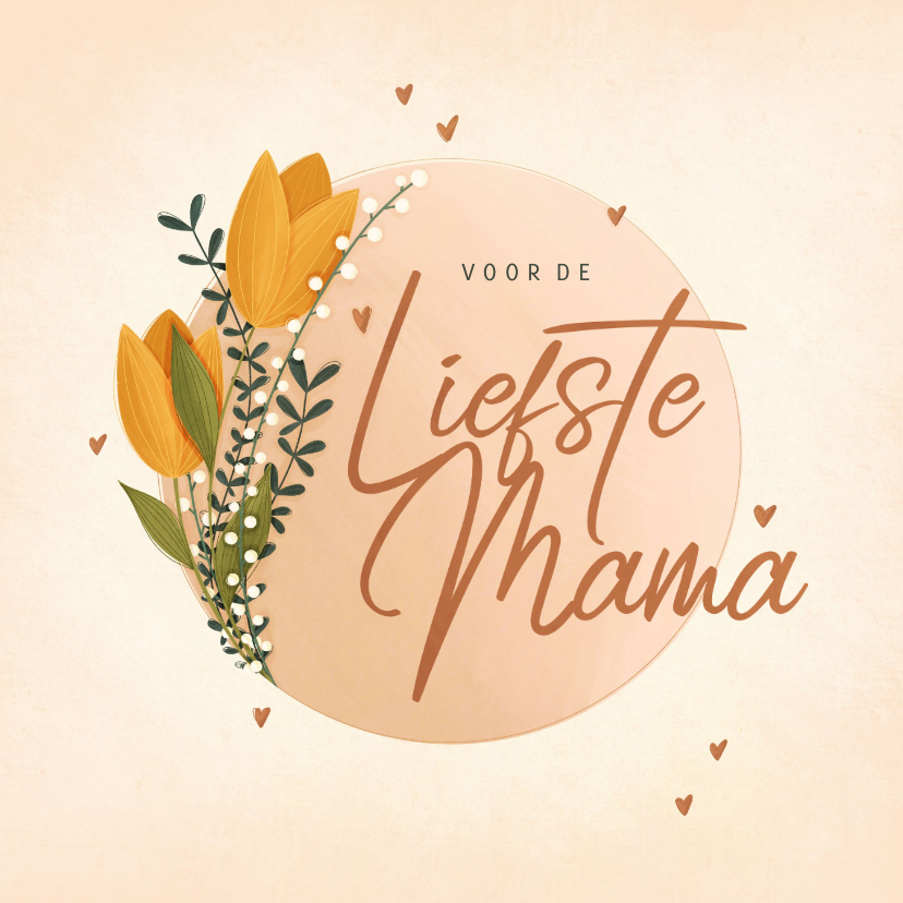 Moederdag kaarten - Moederdagkaart voor de liefste mama met tulpen