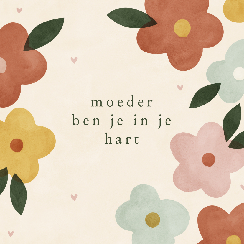 Moederdag kaarten - Moederdagkaart wensmoeder met bloemen