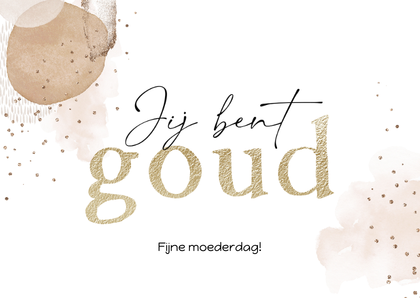 Moederdag kaarten - Stijlvolle moederdagkaart met abstracte vormen en goud