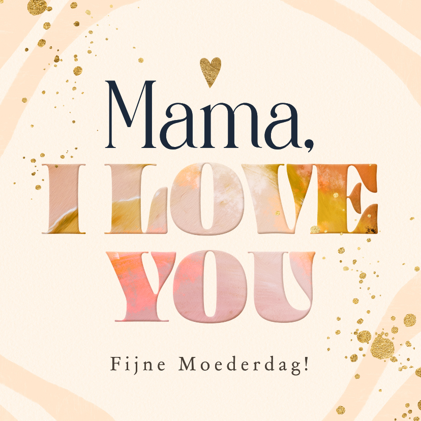 Moederdag kaarten - Trendy moederdagkaart abstracte vormen kleurrijk goud hart