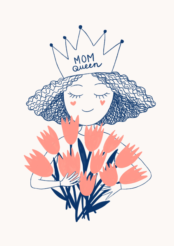 Moederdag kaarten - Voor de liefste 'mom queen'