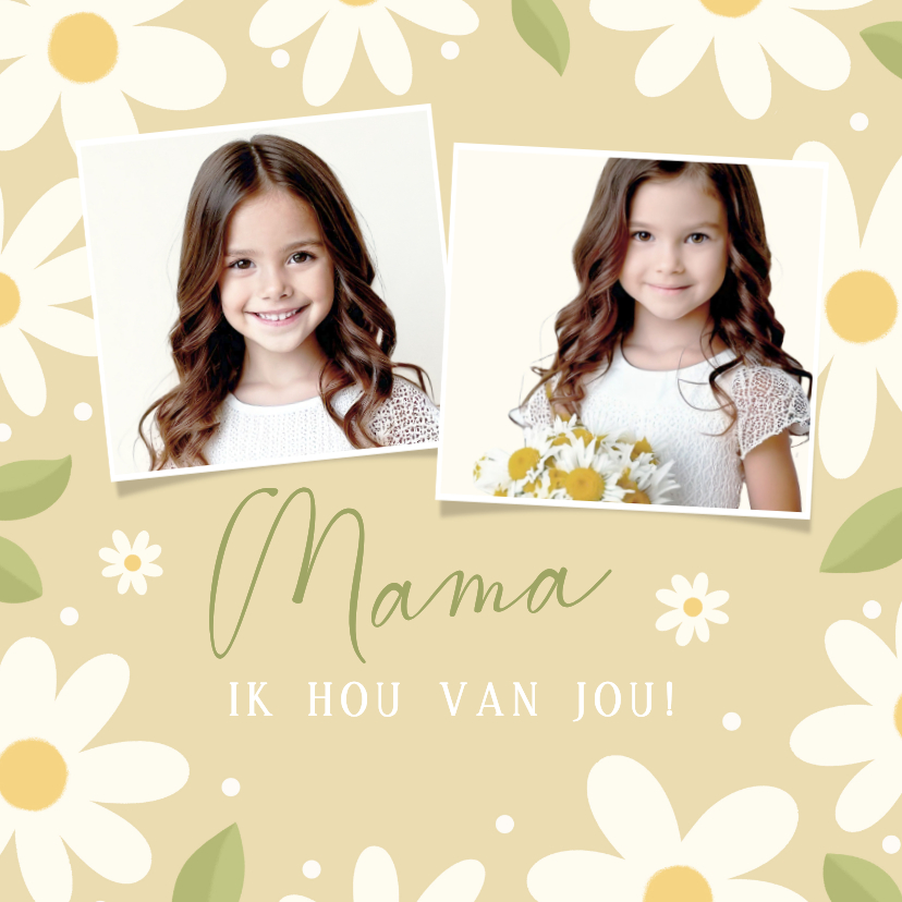 Moederdag kaarten - Vrolijke kaart voor Moederdag witte bloemetjes