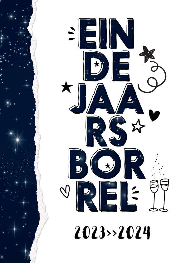 Eindejaarsborrel uitnodiging - Nieuwjaarskaarten Nieuwjaarskaarten - Eindejaarsborrel uitnodiging