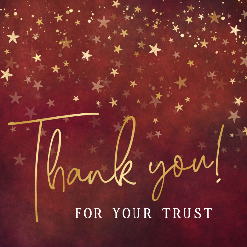 Engelstalige zakelijke nieuwjaarskaart Thank you sterren - Nieuwjaarskaarten Nieuwjaarskaarten - Engelstalige zakelijke nieuwjaarskaart Thank you sterren