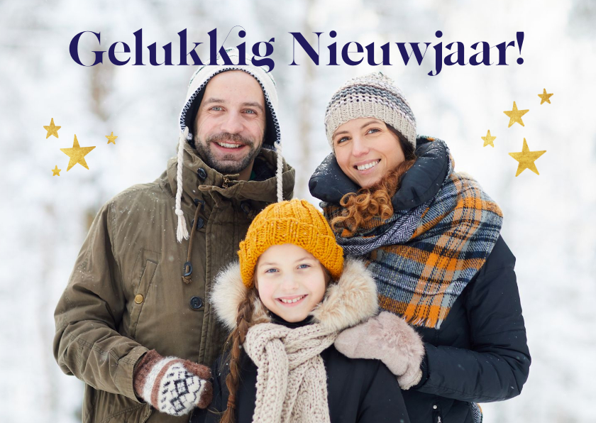 Nieuwjaarskaarten - Fotokaart 'gelukkig nieuwjaar' eigen foto