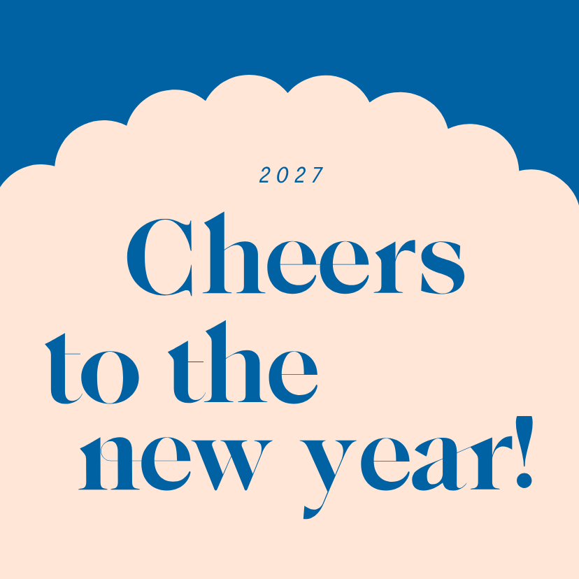 Gekleurde nieuwjaarskaart cheers to the new year - Nieuwjaarskaarten Nieuwjaarskaarten - Gekleurde nieuwjaarskaart cheers to the new year