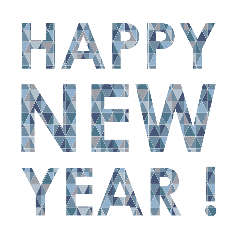 Happy new year geometrisch blauw - Nieuwjaarskaarten Nieuwjaarskaarten - Happy new year geometrisch blauw