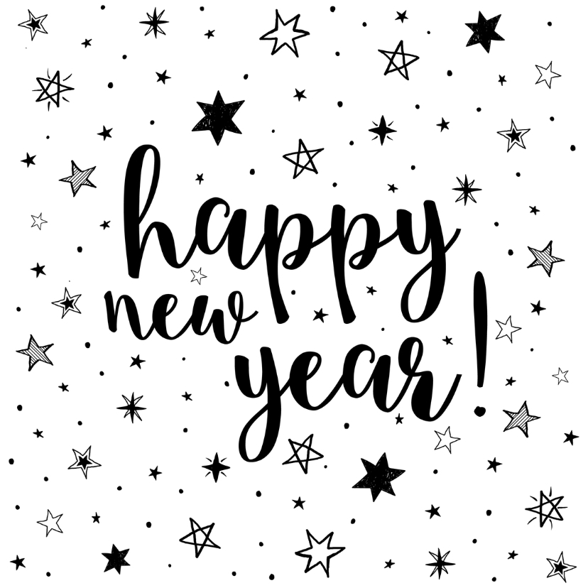Happy New Year - Sterren - Nieuwjaarskaarten Nieuwjaarskaarten - Happy New Year - Sterren