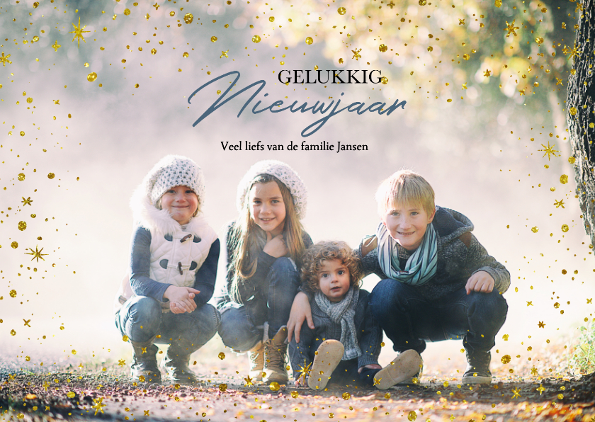 Nieuwjaarskaarten - Kerstkaart Nieuwjaar Sterren Hemel