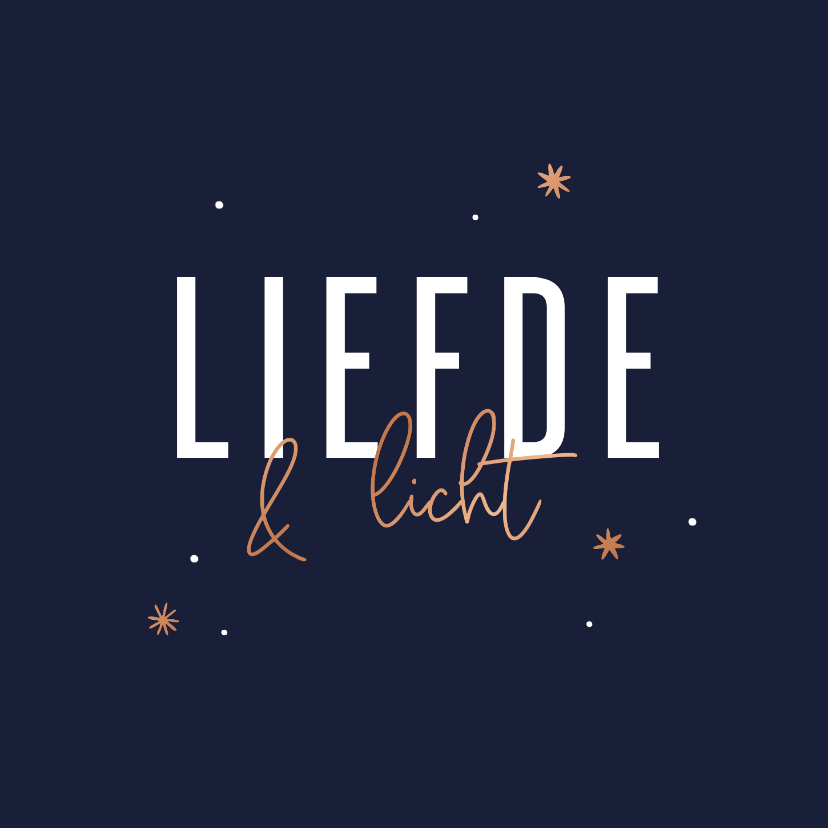 Liefdevolle nieuwjaarskaart liefde & licht met sterren - Nieuwjaarskaarten Nieuwjaarskaarten - Liefdevolle nieuwjaarskaart liefde & licht met sterren