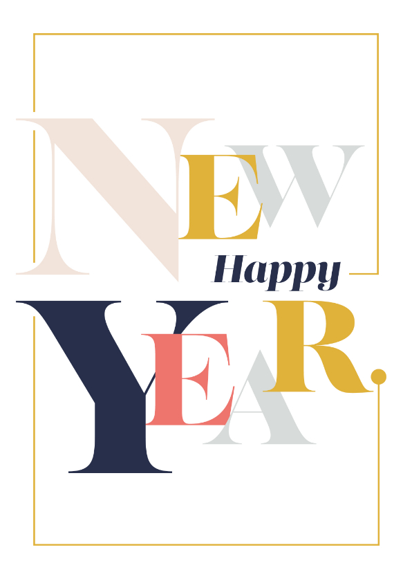 Nieuwjaarskaarten - Magazine typografie nieuwjaarskaart