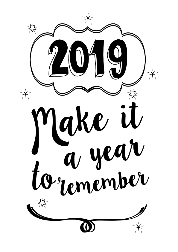 Make it a year to remember 2019 - Nieuwjaarskaarten Nieuwjaarskaarten - Make it a year to remember 2019