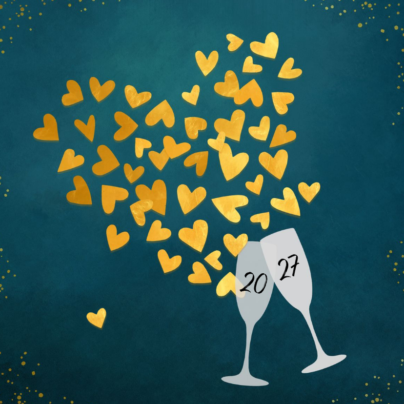 Nieuwjaar uitnodiging liefdevol hart - Nieuwjaarskaarten Nieuwjaarskaarten - Nieuwjaar uitnodiging liefdevol hart