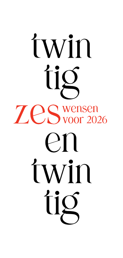 Nieuwjaarskaarten - Nieuwjaar Vijf wensen voor 2026