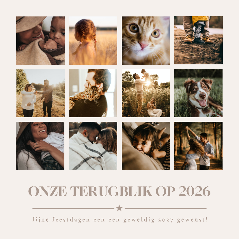 Nieuwjaarskaarten - Nieuwjaars kaart terugblik op 2026 met 12 eigen foto's