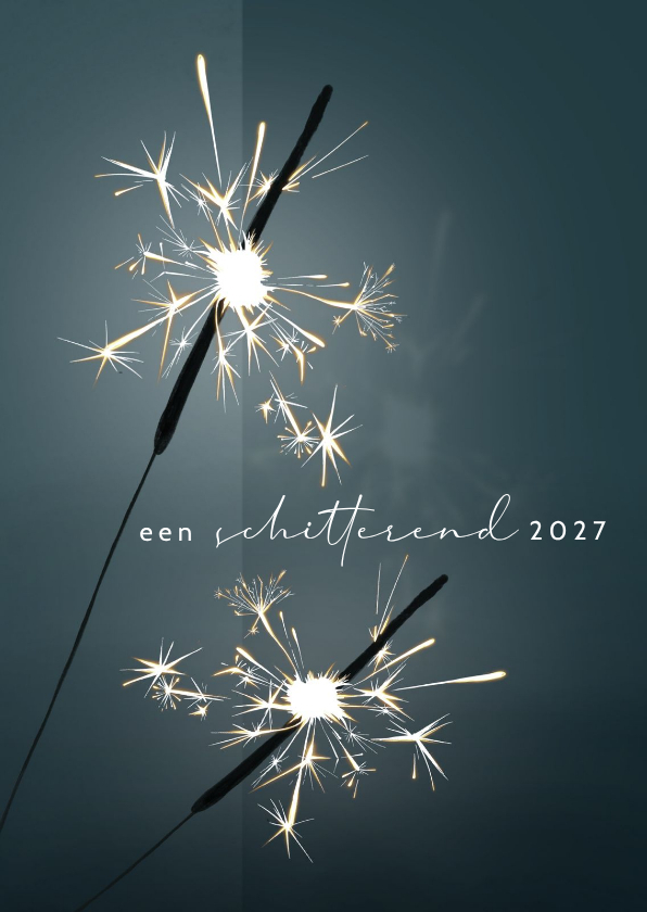 Nieuwjaarskaarten - Nieuwjaarskaart 2026-2027, sterretjes vuurwerk sfeervol