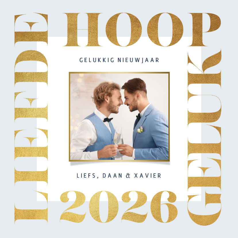 Nieuwjaarskaarten - Nieuwjaarskaart 2026 goud modern grafisch foto