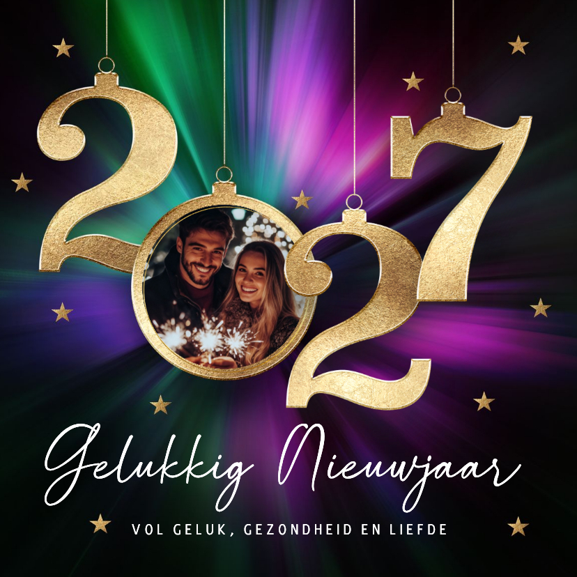 Nieuwjaarskaart 2027 met foto - Nieuwjaarskaarten Nieuwjaarskaarten - Nieuwjaarskaart 2027 met foto