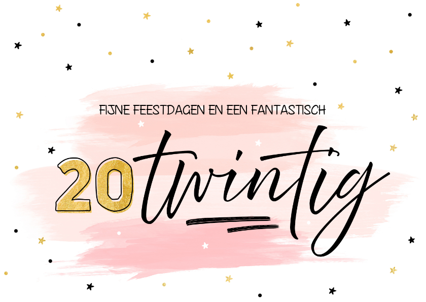 Nieuwjaarskaart 20twintig sterretjes - Nieuwjaarskaarten Nieuwjaarskaarten - Nieuwjaarskaart 20twintig sterretjes