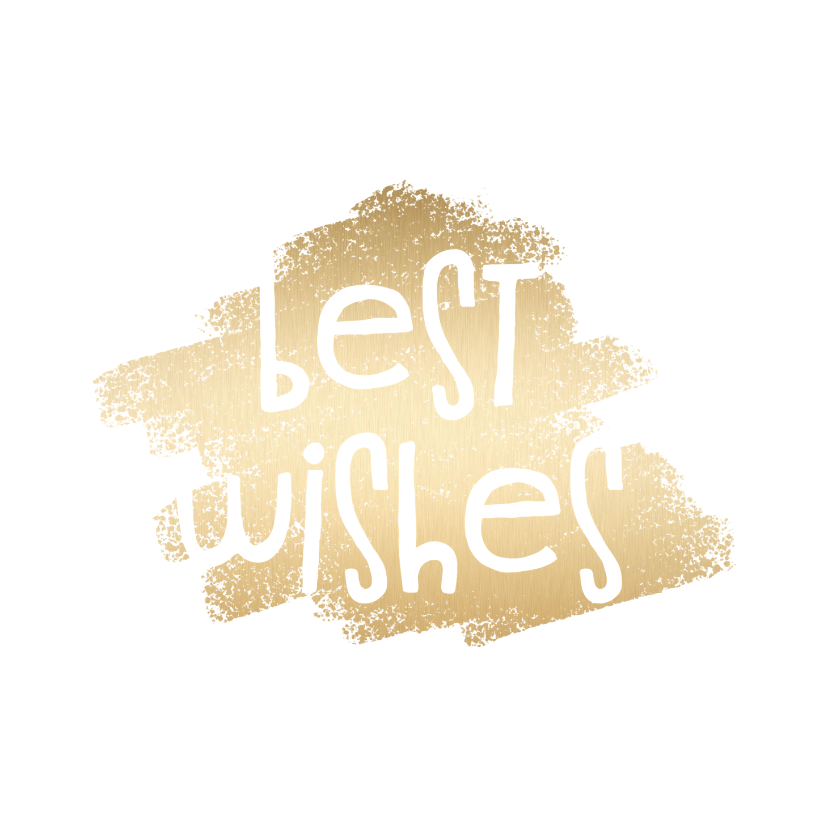 Nieuwjaarskaarten - Nieuwjaarskaart 'Best Wishes' goudlook