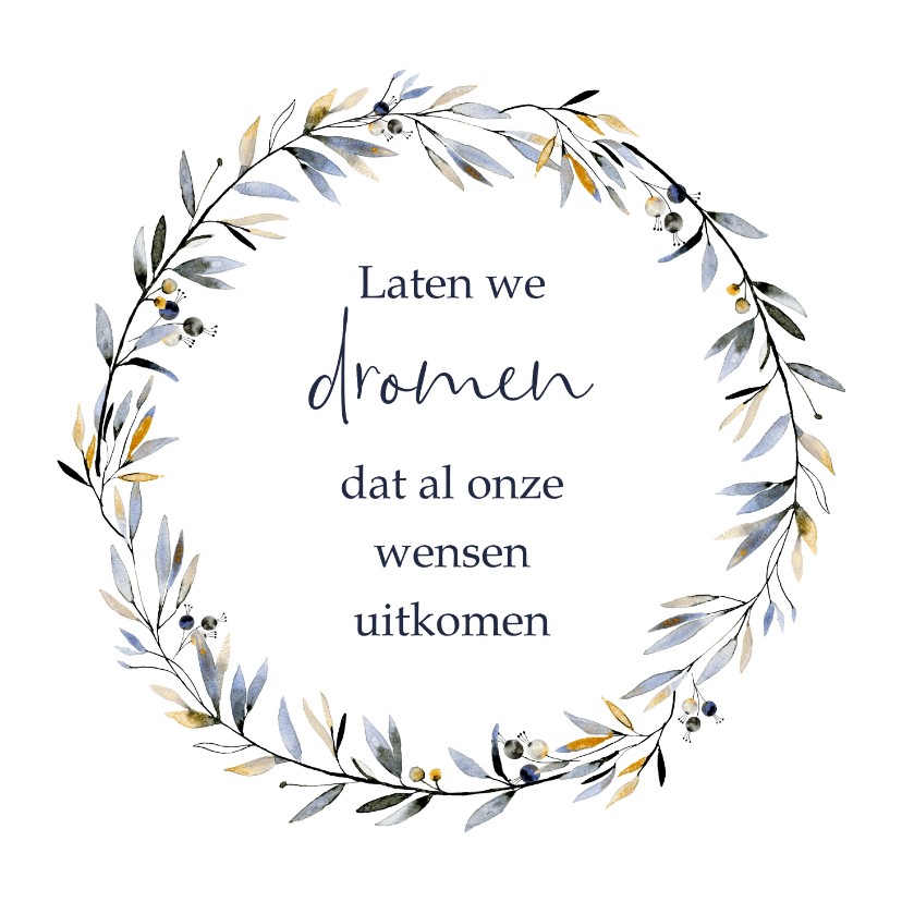 Nieuwjaarskaart Dromen - Nieuwjaarskaarten Nieuwjaarskaarten - Nieuwjaarskaart Dromen
