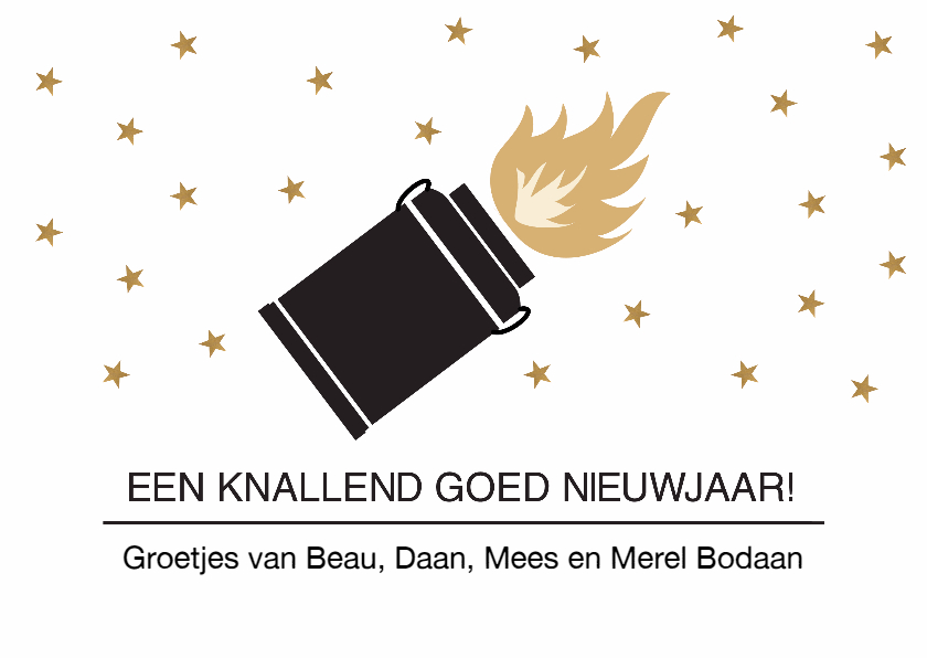 Nieuwjaarskaart een knallend goed nieuwjaar - Nieuwjaarskaarten Nieuwjaarskaarten - Nieuwjaarskaart een knallend goed nieuwjaar