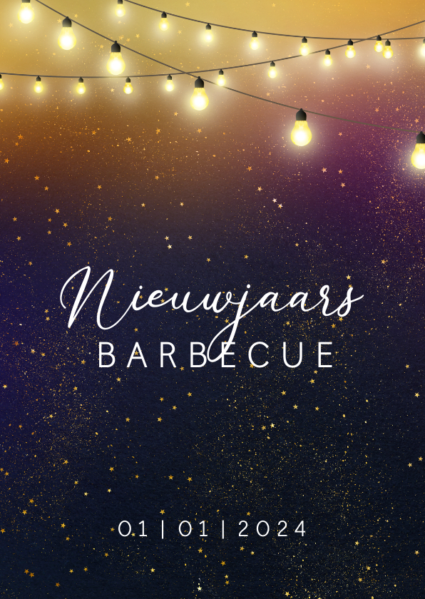 Nieuwjaarskaart een uitnodiging voor een barbecue - Nieuwjaarskaarten Nieuwjaarskaarten - Nieuwjaarskaart een uitnodiging voor een barbecue