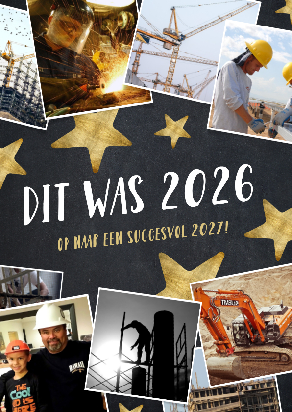 Nieuwjaarskaart fotocollage met hoogtepunten 2026 - Nieuwjaarskaarten Nieuwjaarskaarten - Nieuwjaarskaart fotocollage met hoogtepunten 2026