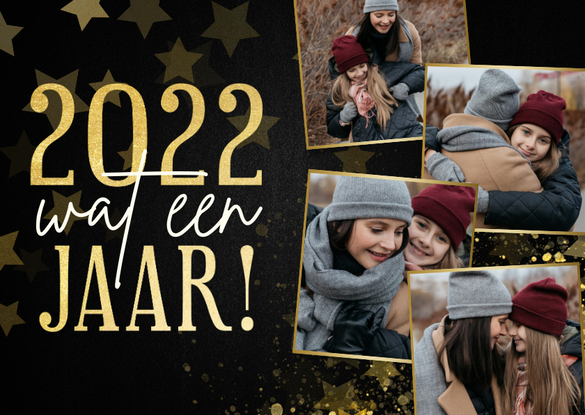 Nieuwjaarskaart fotocollage terugblik 2021 wat een jaar - Nieuwjaarskaarten Nieuwjaarskaarten - Nieuwjaarskaart fotocollage terugblik 2021 wat een jaar