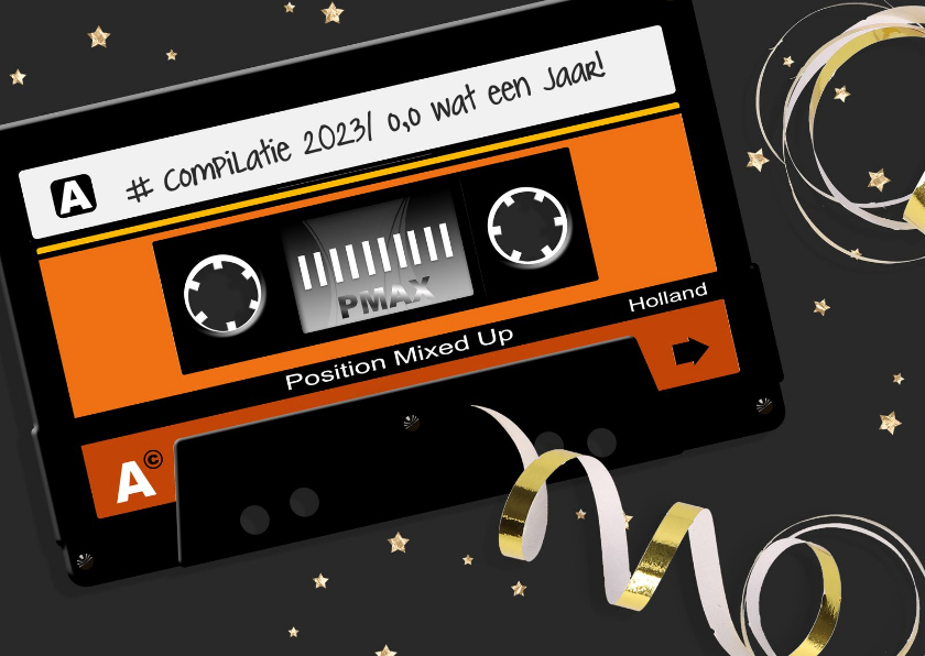 Nieuwjaarskaart fout jaar foute tape - Nieuwjaarskaarten Nieuwjaarskaarten - Nieuwjaarskaart fout jaar foute tape