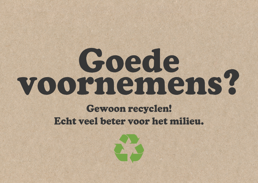 Nieuwjaarskaarten - Nieuwjaarskaart 'Goede voornemens recyclen'