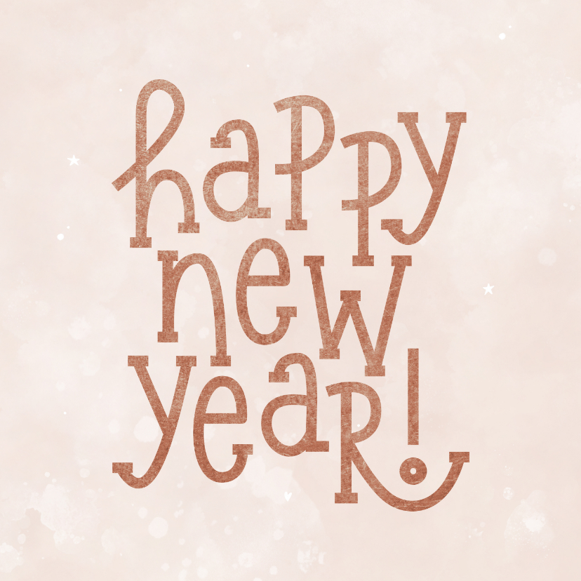 Nieuwjaarskaarten - Nieuwjaarskaart Happy New Year typografie