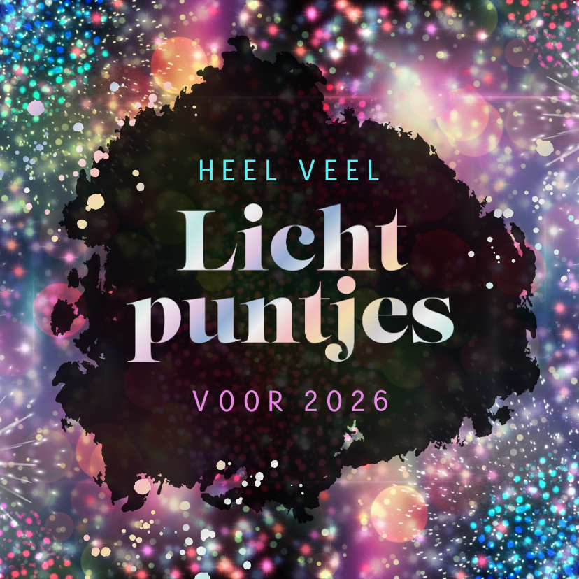 Nieuwjaarskaart lichtpuntjes vuurwerk holografisch 2027 - Nieuwjaarskaarten Nieuwjaarskaarten - Nieuwjaarskaart lichtpuntjes vuurwerk holografisch 2027