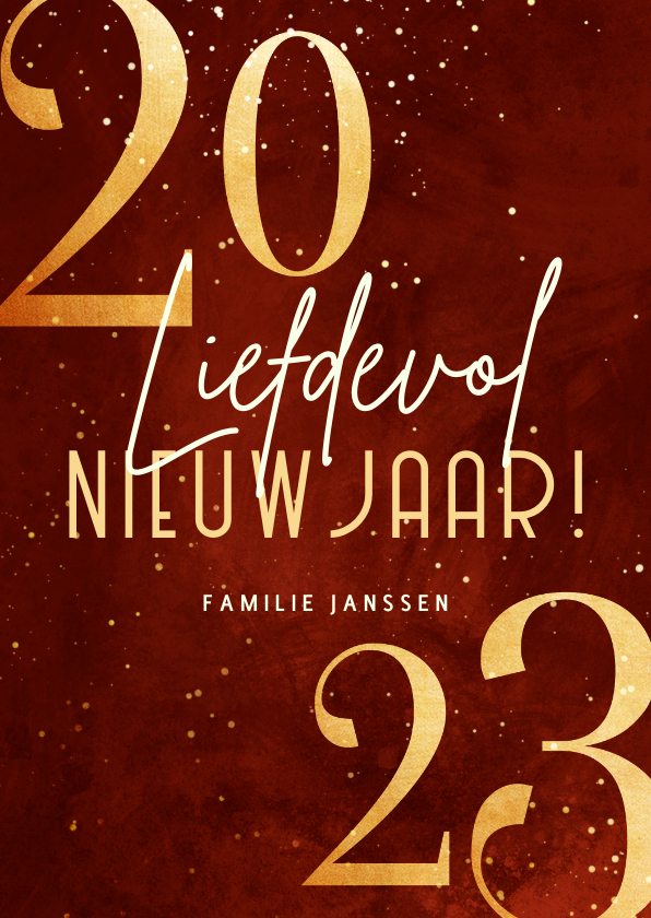 Nieuwjaarskaart liefdevol nieuwjaar in 2022 - Nieuwjaarskaarten Nieuwjaarskaarten - Nieuwjaarskaart liefdevol nieuwjaar in 2022