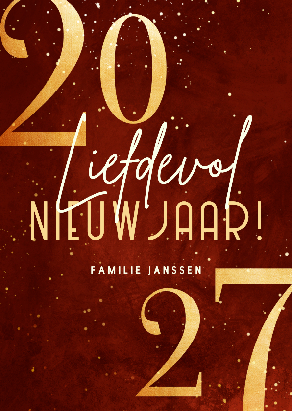 Nieuwjaarskaarten - Nieuwjaarskaart liefdevol nieuwjaar in 2027