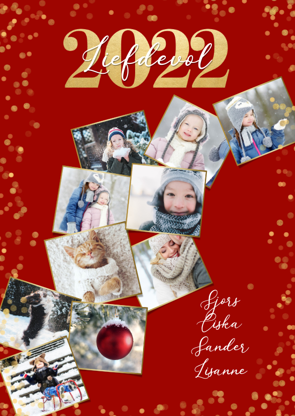 Nieuwjaarskaart met 10 foto's collage van het jaar - Nieuwjaarskaarten Nieuwjaarskaarten - Nieuwjaarskaart met 10 foto's collage van het jaar