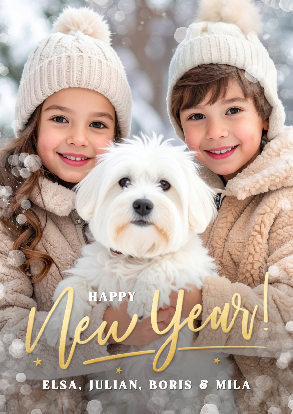 Nieuwjaarskaarten - Nieuwjaarskaart met foto staan - happy new year!