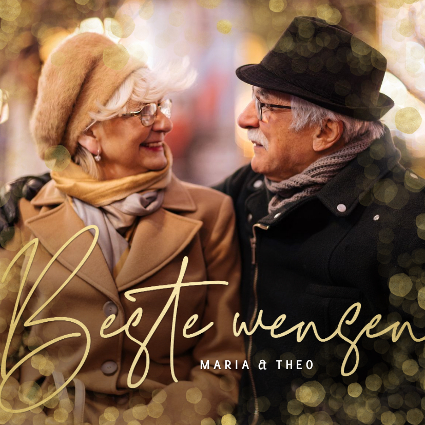 Nieuwjaarskaart met grote eigen foto en Kaartje2go